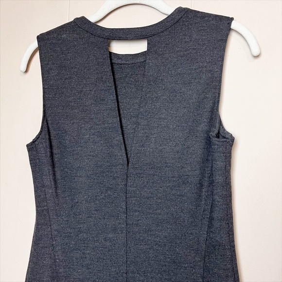 Theory Wool Gevel Dress 4 gray flannel neutral minimalist career work shift - Picture 6 of 14